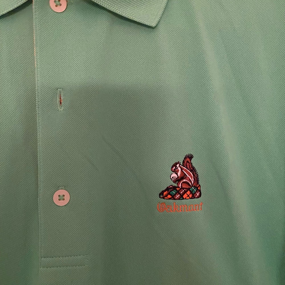 Donald Ross brand Oakmont Country Club golf shirt. Green, size L